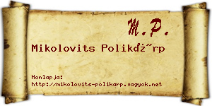 Mikolovits Polikárp névjegykártya